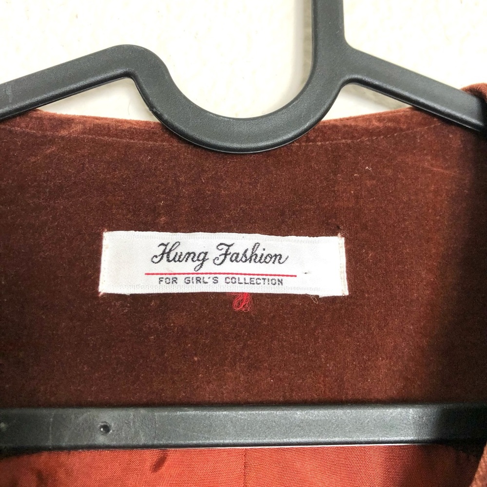 Rust Brown Velvet Sleeveless Button Vest - Picture 2 of 13